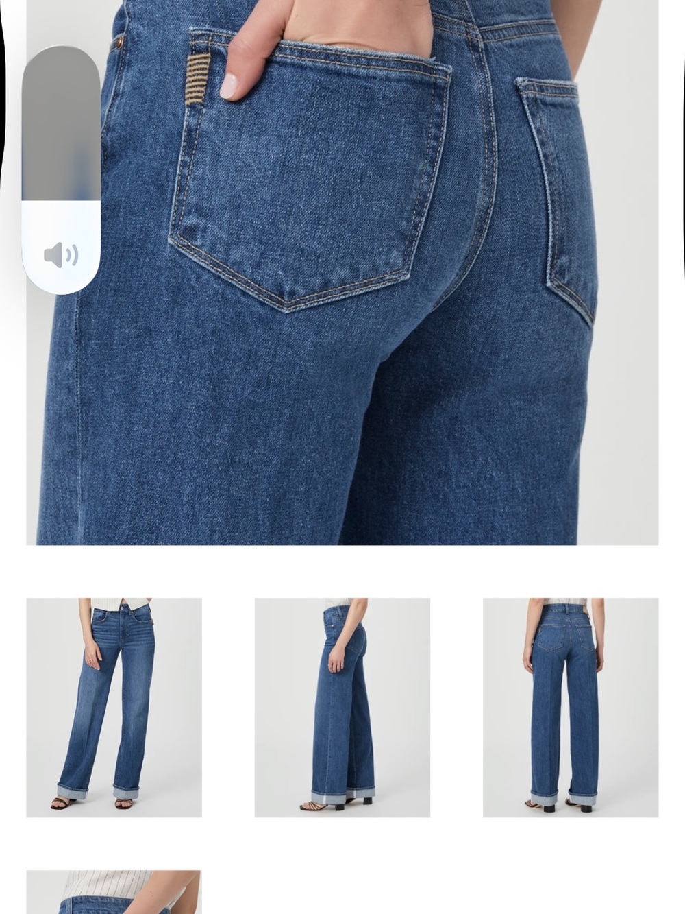 PAIGE High-Rise Wide Leg Jeans in Medium Blue Wash - Picture 6 of 6